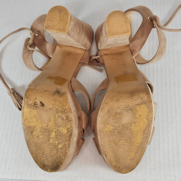 Seven Dials Nude Naomi Platform Block Heels With Tassels Size 9 - Picture 4 of 8